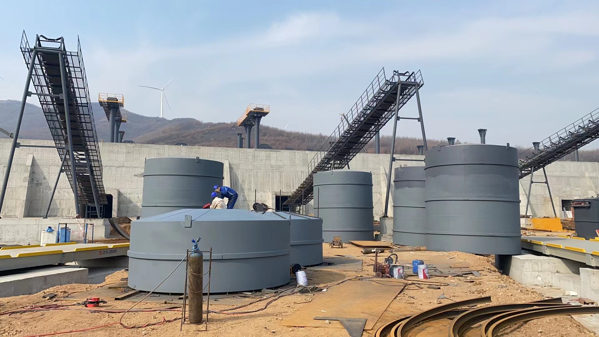 芜湖骨料钢板仓河南项目大型骨料仓生产线进度